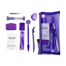 Orthodontic set for care of braces, purple